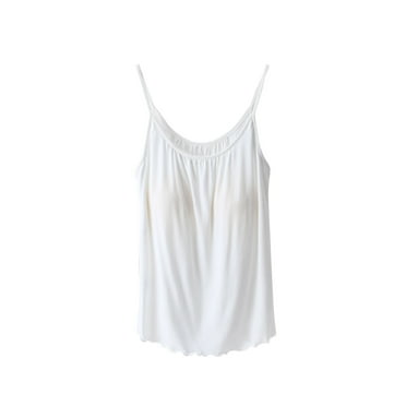 FAIWAD Basic Camisoles for Women Sleeveless Undershirt Spaghetti Strap Cami Pajama Tank Tops with Chest Pad