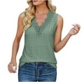 thumbnail image 1 of FAIWAD Beach Sleeveless Tank Tops for Women Lace Embroidered V Neck Tank Top Summer Hollow Out Tops, 1 of 5