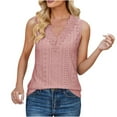 thumbnail image 1 of FAIWAD Beach Sleeveless Tank Tops for Women Lace Embroidered V Neck Tank Top Summer Hollow Out Tops, 1 of 5