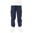 thumbnail image 1 of FAIWAD Boys Cargo Jogger Pants Elastic Waist Cuffed Sweatpants Kids Active Athletic Trousers 8-14 Years, 1 of 7