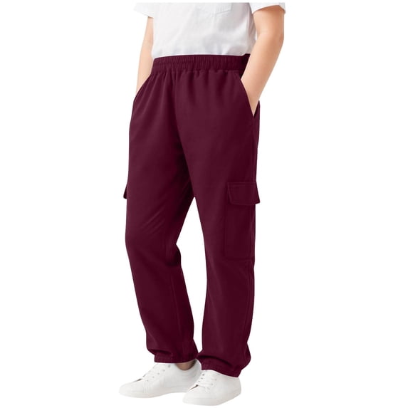FAIWAD Boys Cargo Sweatpants Elastic High Waisted Joggers Kids Casual Athletic Workout Pants with Pockets