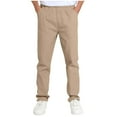 thumbnail image 1 of FAIWAD Boys Dress Pants Kids Elastic Waisted Classic School Uniform Pants Child Formal Wedding Trousers,5-14Y, 1 of 6