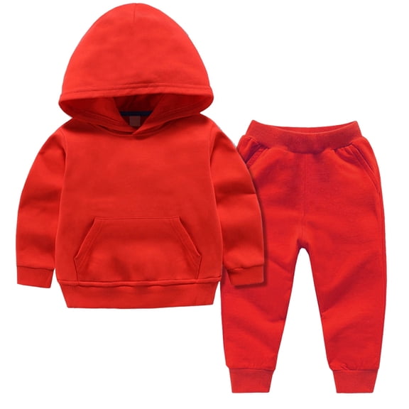 FAIWAD Boys Girls 2 Pieces Sweat Suit Unisex Kids Long Sleeve Pullover Hoodie and Joggers Set