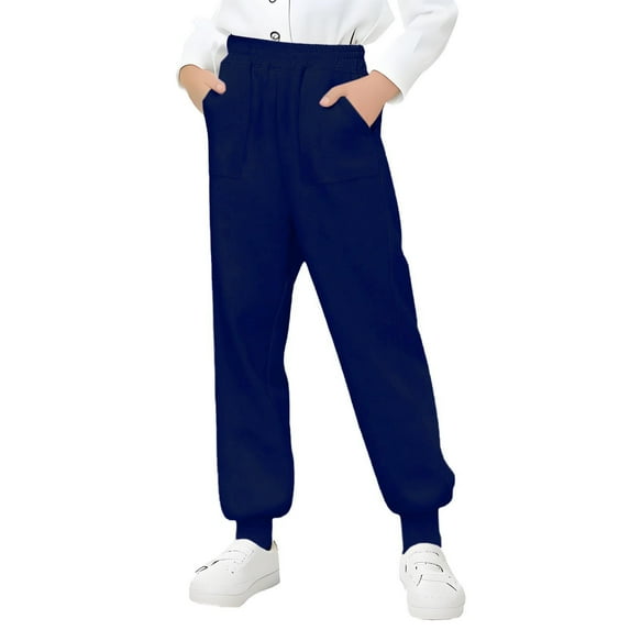 FAIWAD Boys Girls Cinch Bottom Sweatpants Elastic Waisted Casual Joggers Kids School Uniform Workout Gym Pants