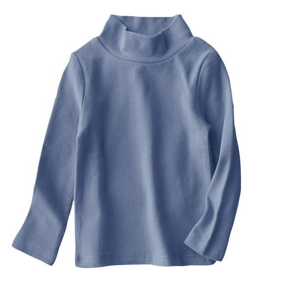 FAIWAD Boys Girls Long Sleeve Bottoming Tops Solid Color Turtleneck Soft Comfy Pullover Casual Undershirts