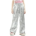thumbnail image 1 of FAIWAD Boys Girls Sequin Pants Elastic High Waisted Wide Leg Pants Sparkly Dance Party Trousers Clubwear, 1 of 6