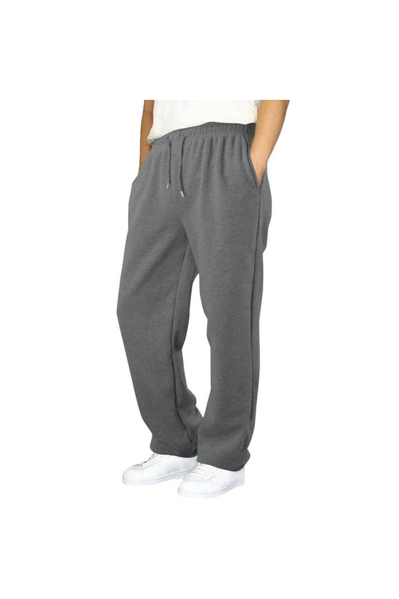 Boys Sweatpants Drawstring High Waist Athletic Workout Pants Kids Solid Color Loose Jogger Pants with Pockets