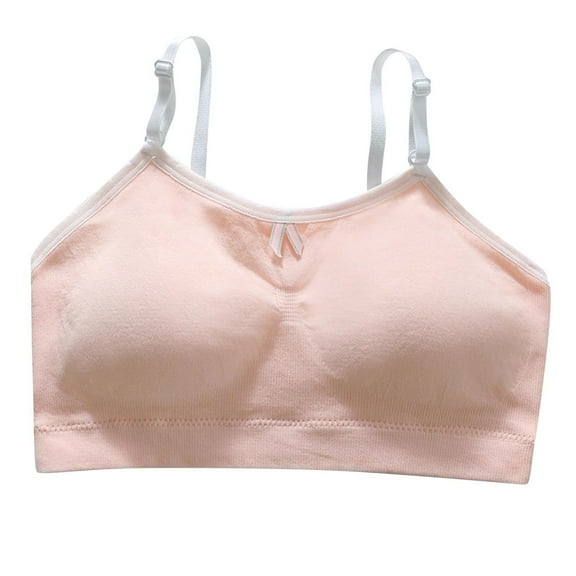 FAIWAD Bras for Girls Seamless Breathable Padded Cotton Underwear Adjustable Straps Sports Training Bras for Girls