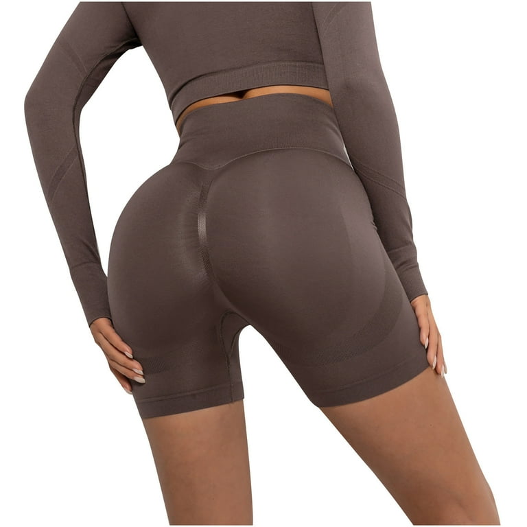 FAIWAD Butt Lifting Stretch Leggings for Women Seamless High Waisted  Workout Yoga Pants (Medium, Brown)