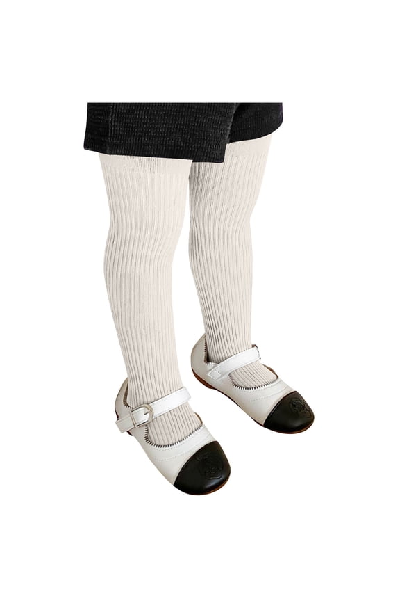 Cable Knit Tights for Girls Solid Color Footed Seamless Stockings Soft Stretchy School Leggings