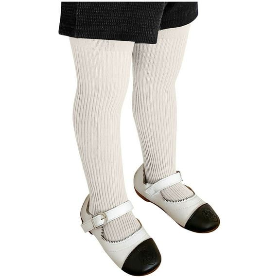 FAIWAD Cable Knit Tights for Girls Solid Color Footed Seamless Stockings Soft Stretchy School Leggings