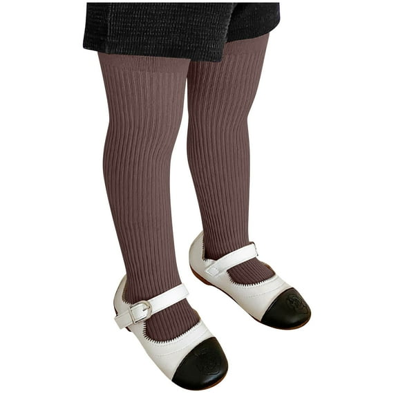 FAIWAD Cable Knit Tights for Girls Solid Color Footed Seamless Stockings Soft Stretchy School Leggings