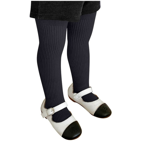 FAIWAD Cable Knit Tights for Girls Solid Color Footed Seamless Stockings Soft Stretchy School Leggings