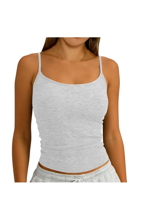 Camisole Tops for Women Scoop Neck Spaghetti Strap Tank Tops Ribbed Knit Going Out Tops