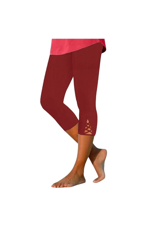 Capri Leggings for Women Knee Length Yoga Pants Summer Casual High Waist Stretch Workout Pants