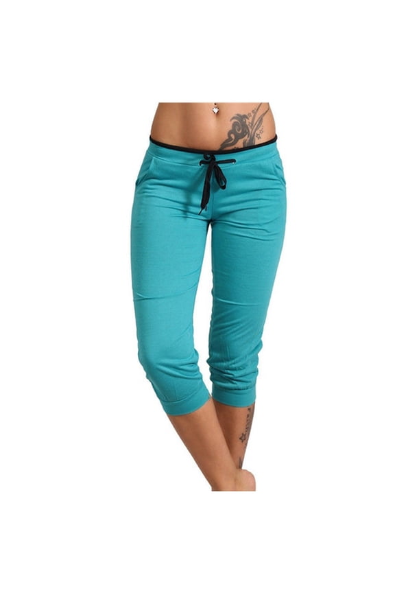 Capri Pants for Women Casual High Waisted Sweatpants Comfy Workout Drawstring Capri Leggings with Pockets XXXL