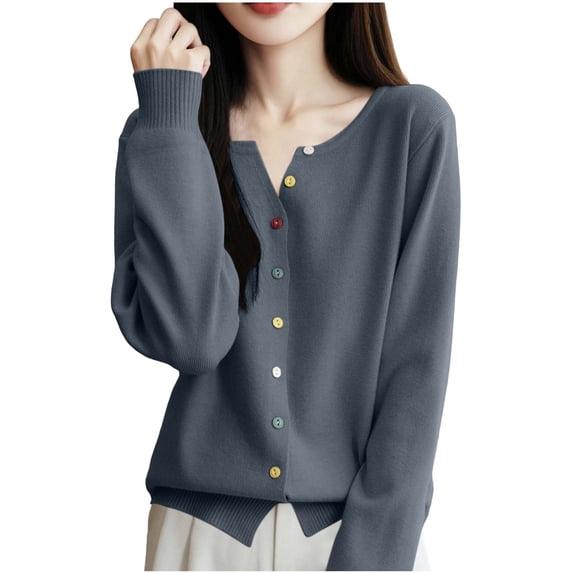 FAIWAD Cardigan Sweaters for Women Long Sleeve Button down Knit Tops Lightweight Casual Clothing