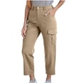 thumbnail image 1 of FAIWAD Cargo Pants Women Elasticed Waisted Casual Hiking Trousers with Multi Pockets Plus Size Travel Streetwear, 1 of 8