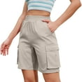 thumbnail image 1 of FAIWAD Cargo Pants Women Knee Length Quick Dry Athletic Short Pants Summer Straight Leg Casual Outdoor Pants with Pockets, 1 of 6