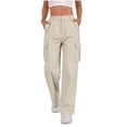 thumbnail image 1 of FAIWAD Cargo Pants for Women Elastic Waisted Casual Joggers Trendy Work Pants Athletic Streetwear with Pockets, 1 of 9