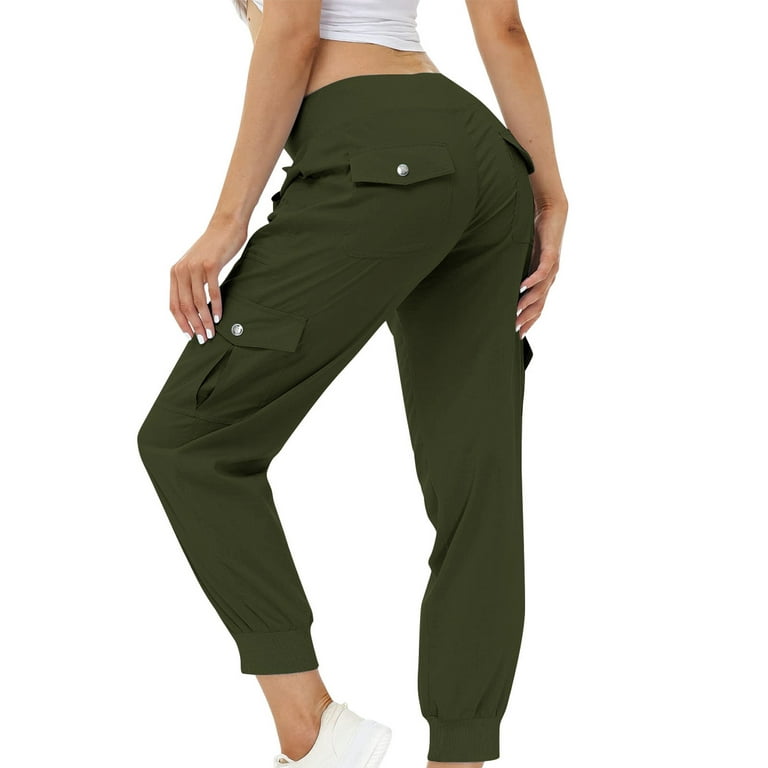 FAIWAD Cargo Pants for Women High Waist Elastic Butt Lifting