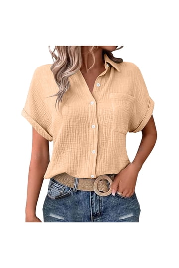 beige dress shirt women's Chic Beige Button-Front Shirt Dress with Rolled Sleeves – Effortless Urban Style LARGE