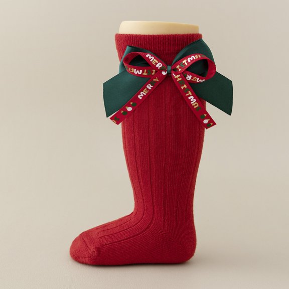 FAIWAD Christmas Socks for Girls Stretchy Knee High Socks Cute Over Knee Stockings Casual Tube Socks