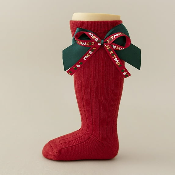 FAIWAD Christmas Socks for Girls Stretchy Knee High Socks Cute Over Knee Stockings Casual Tube Socks