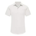 thumbnail image 1 of FAIWAD Cotton Linen Button up Shirts for Men Summer Short Sleeve Laple Shirt Basic Slim Comfy T-Shirt, 1 of 4