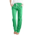 thumbnail image 1 of FAIWAD Cotton Linen Pants for Women Elastic Waist Plus Size Lightweight Drawstring Pants with Pockets (Small, Mint Green2), 1 of 5