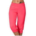 thumbnail image 1 of FAIWAD Cropped Shorts for Women Summer Casual Elastic Waist Joggers Pants Workout Athletic Sports Knee Length Pants, 1 of 6