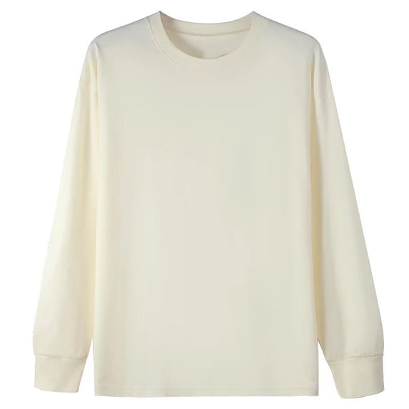 FAIWAD Fall Winter Basic Tops for Women Long Sleeve Solid Color Round Neck Blouse Loose Comfy Top