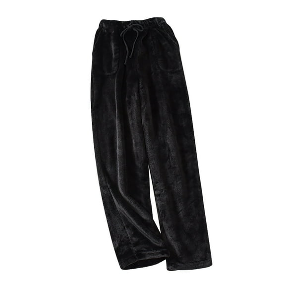 FAIWAD Flannel Pajama Pants for Women High Elastic Waist Wide Leg Plus Size Drawstring Trousers