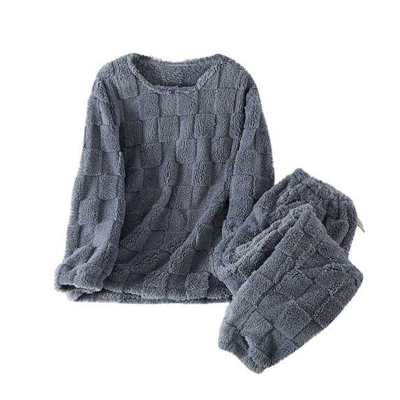 FAIWAD Flannel Pajamas for Women Set Plush Long Sleeve Tops with Pants Fuzzy Sleepwear Winter Warm Fleece Loungewear