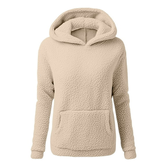 FAIWAD Fleece Hoodies for Women Long Sleeve Fuzzy Sweatshirt Winter Warm Plush Hooded Clothes