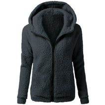 FAIWAD Fleece Jackets for Women Plus Size Hoodie Zip Up Sweatshirt Lightweight Fleece Jacket Open Front Coat
