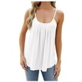 thumbnail image 1 of FAIWAD Flowy Tank Tops for Women Sleeveless Spaghetti Strap Hollow Out Tops Loose Pleated Summer Top, 1 of 5