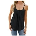 thumbnail image 1 of FAIWAD Flowy Tank Tops for Women Sleeveless Spaghetti Strap Hollow Out Tops Loose Pleated Summer Top, 1 of 5