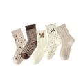 thumbnail image 1 of FAIWAD Girls 5 Pairs Cotton Socks Cute Pattern Embroidered Stretchy Socks Toddler Birthday Wedding Princess Socks, 1 of 3
