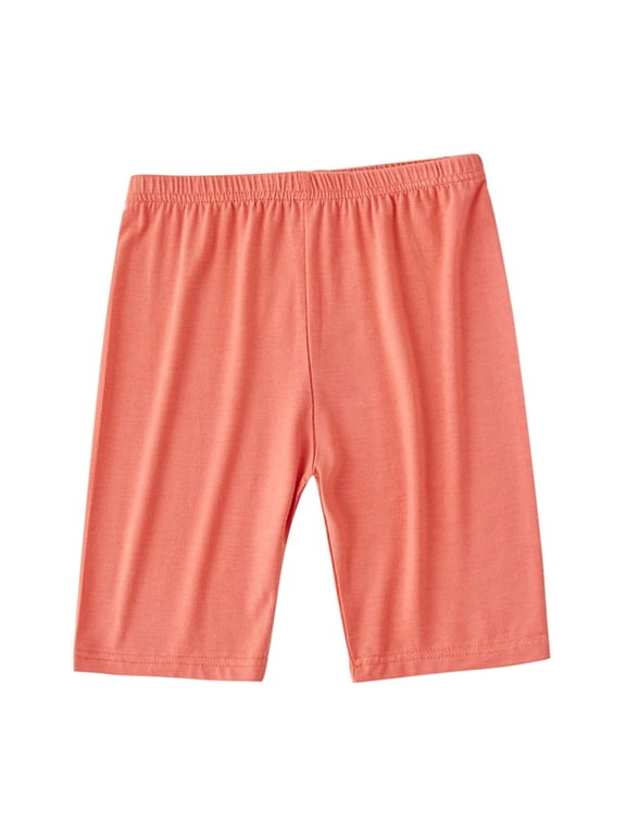 Girls Basic Cotton Shorts Stretch High Waist Above Knee Short Leggings Casual Summer Athletic Dance Tights