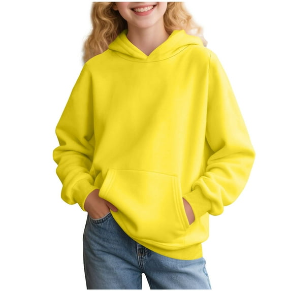 FAIWAD Girls Boys Sweatshirt Casual Long Sleeve Hoodies Kids Unisex Loose Athletic Daily Tops with Pocket
