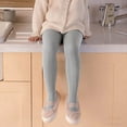 thumbnail image 1 of FAIWAD Girls Cable Knit Leggings Solid Color Stretchy Footed Tights School Uniform Pantyhose Pants, 1 of 6