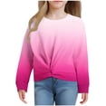 thumbnail image 1 of FAIWAD Girls Casual Twist Front Sweatshirt Tie Dye Printed Long Sleeve Crop Pullover Teen Lightweight Daily School Clothes, 1 of 6