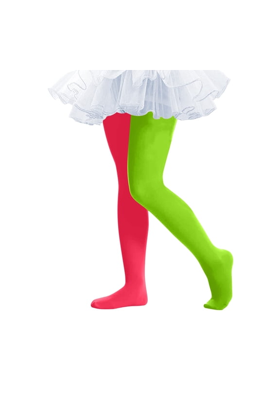 Girls Colorful Tights Soft Stretchy Footed Dance Pantyhose Pants Kids School Uniform Leggings