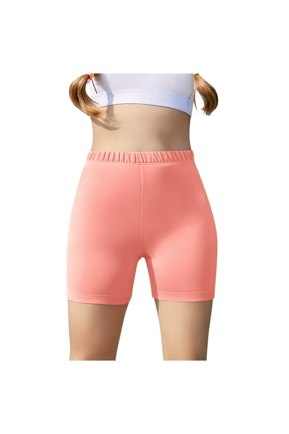 Girls Cotton Boy Shorts Stretch Elastic High Waist Underwear Basic Yoga Biker Athletic Short Leggings for Kids