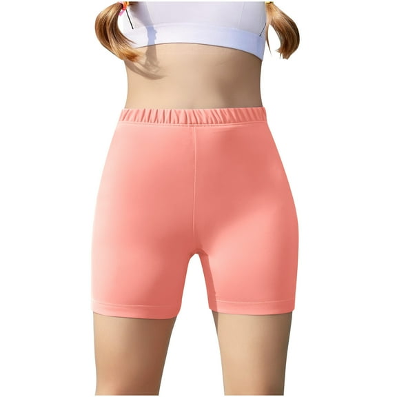 FAIWAD Girls Cotton Boy Shorts Stretch Elastic High Waist Underwear Basic Yoga Biker Athletic Short Leggings for Kids