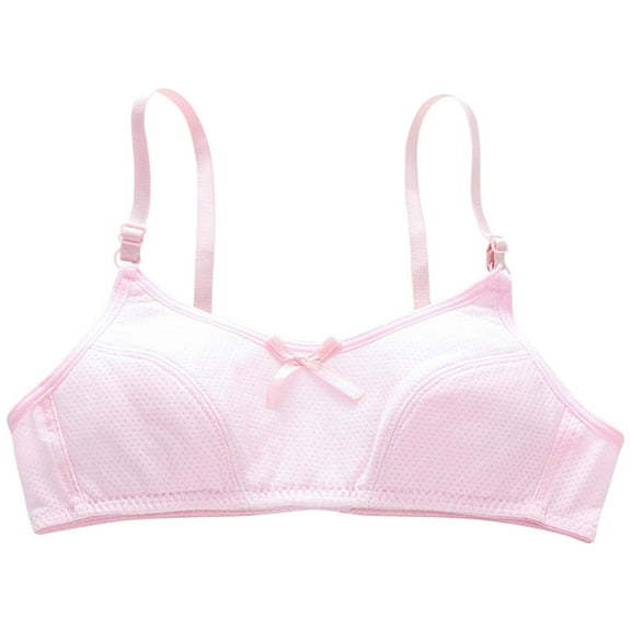 FAIWAD Girls Cotton Bras Adjustable Straps Soft Breathable Training Bra Wireless Seamless Stretch Sports Underwear