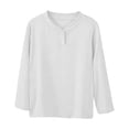 thumbnail image 1 of FAIWAD Girls Crew Neck Tops Long Sleeve Button up Shirts Basic Layering Top for Everyday Wear, 1 of 9