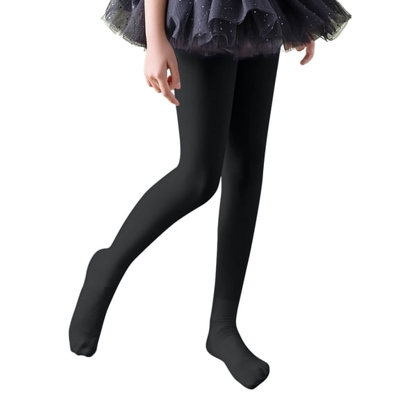 FAIWAD Girls Dance Tights Soft Stretchy Opaque Footed Stockings Girls School Uniform Leggings