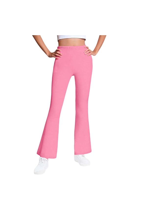 Girls Flare Leggings Fleece Lined High Waist Bell Bottom Pants Fall Winter Warm Workout Activewear